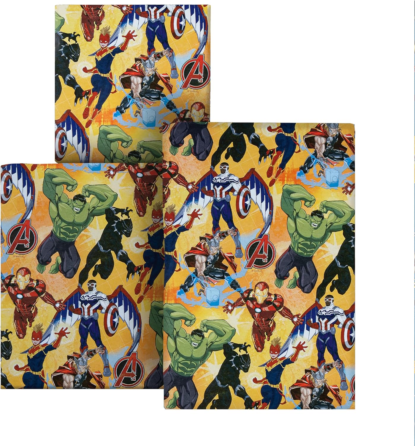 MARVEL Avengers Design 2M Each Wrapping Paper Multipack 3 x 2M Rolls