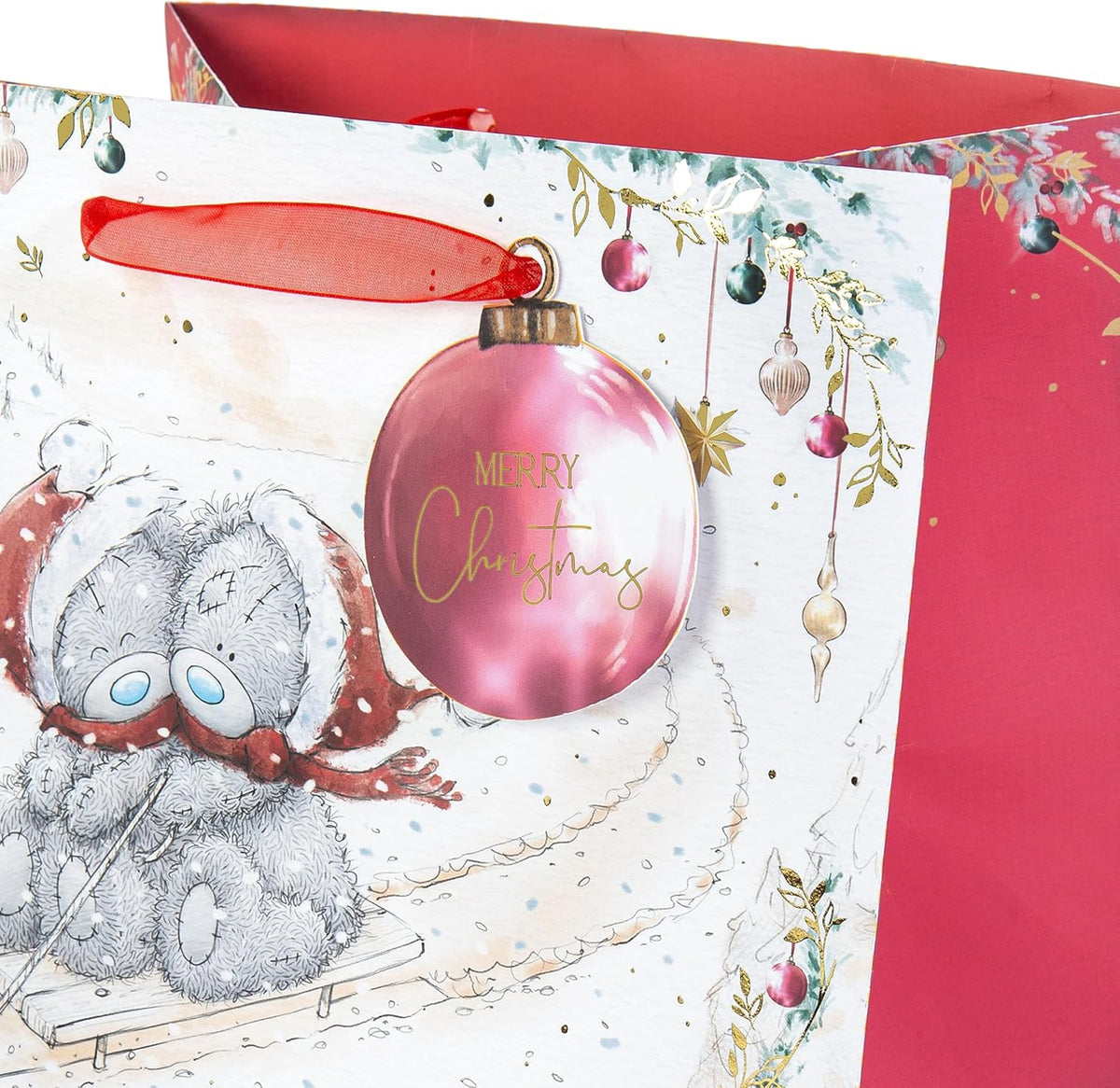 Me To You Bears Sledging Christmas Medium Sized Gift Bag