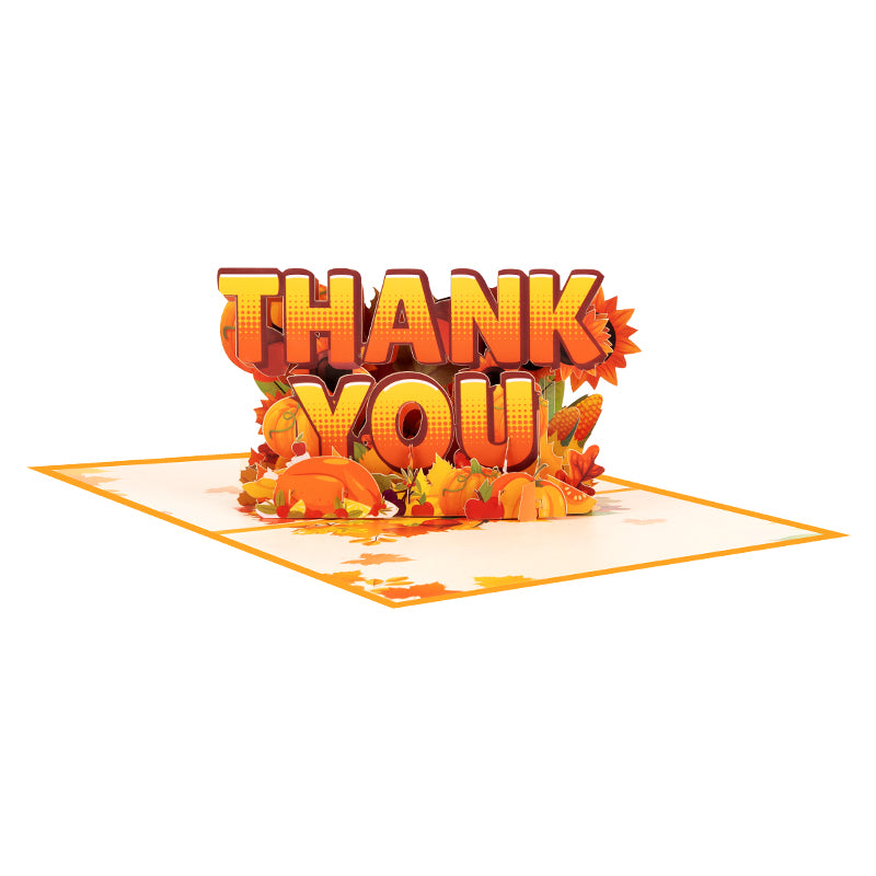 Pumpkin & Petals Seasonal Thank You Pop Up Greeting Card