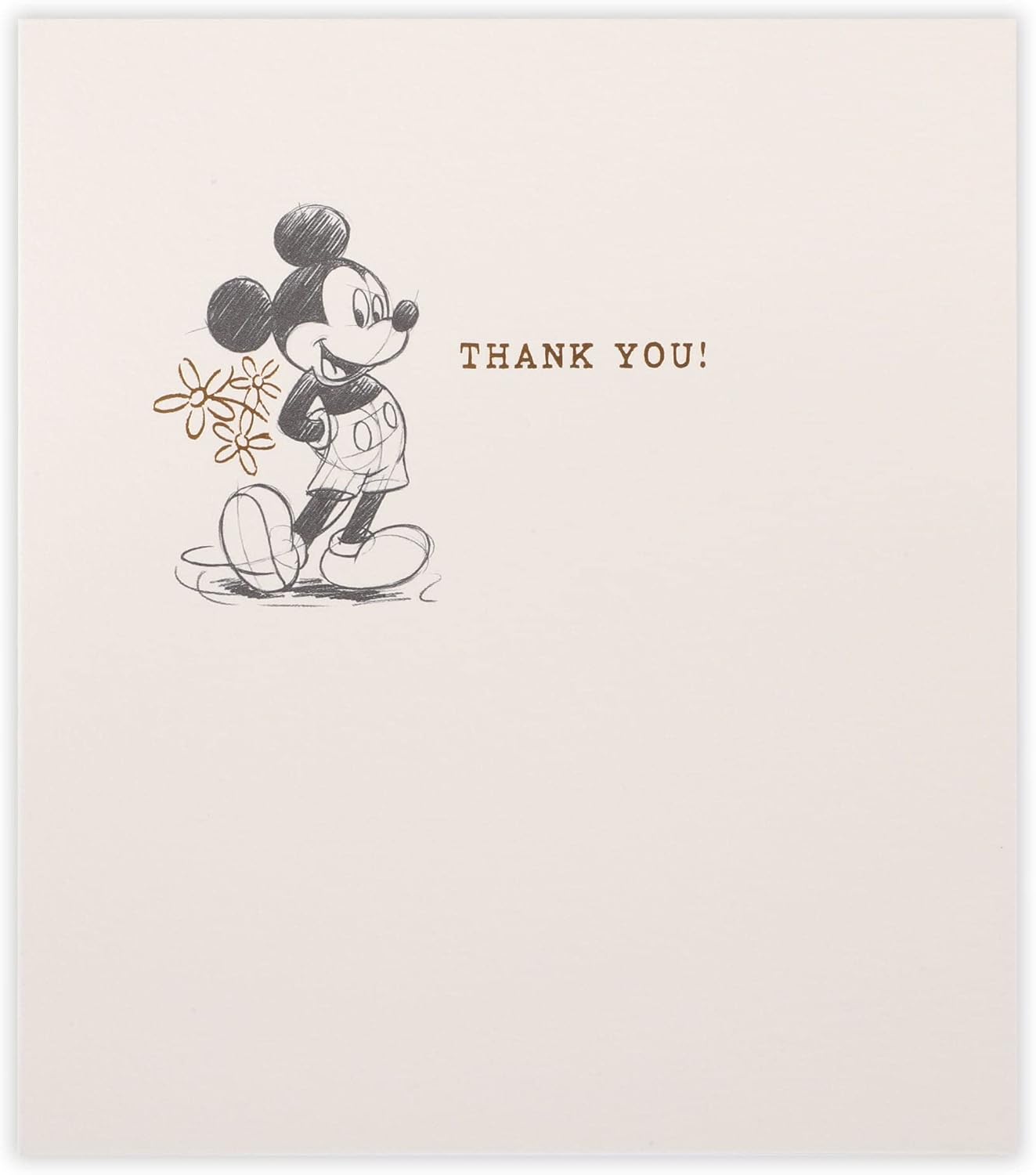 Disney Mickey Mouse with Flower Thank You Card