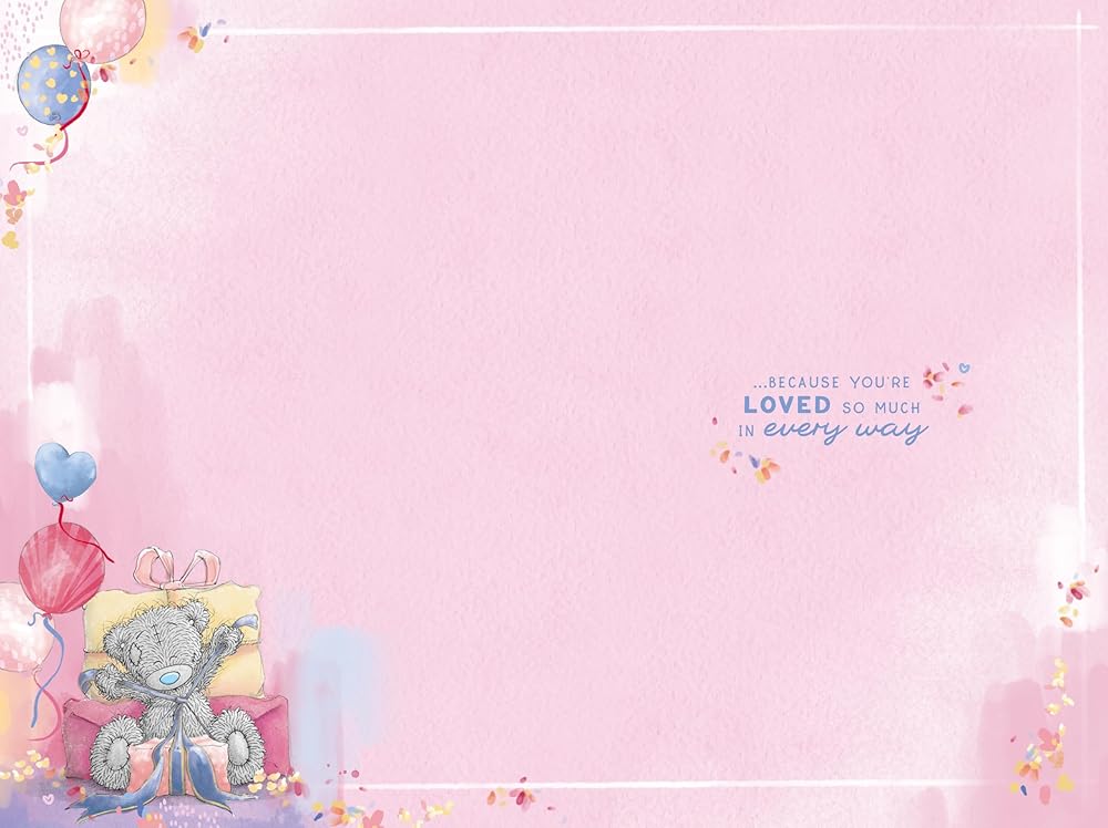 Bear Sat Amongst Gifts And Balloons Birthday Card