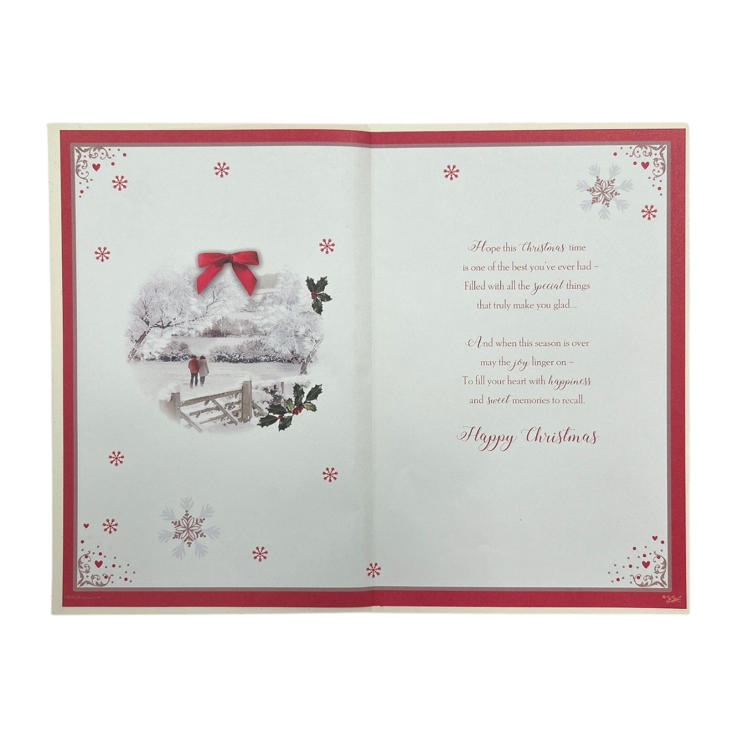 To Both of You Couple Walking in Winter Wonderland Design Christmas Card