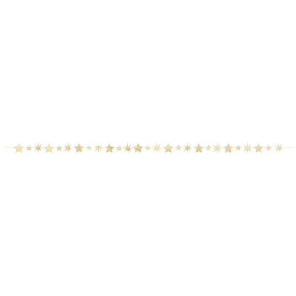 Modern Christmas Gold Foil Star & Starburst Garland 9ft