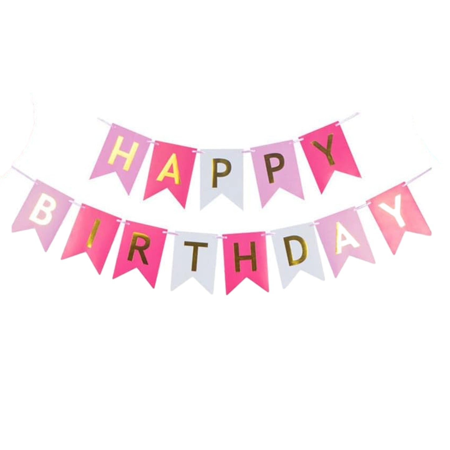 Happy Birthday Party Banner Pink