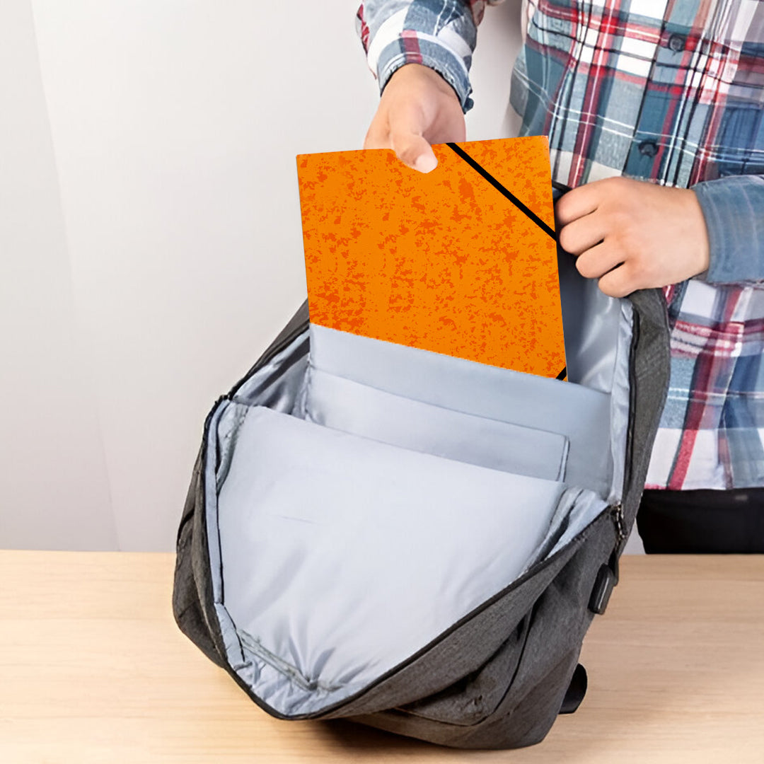 Pack of 12 A4 Neon Green Card 3 Flap Folders With Elastic Closure