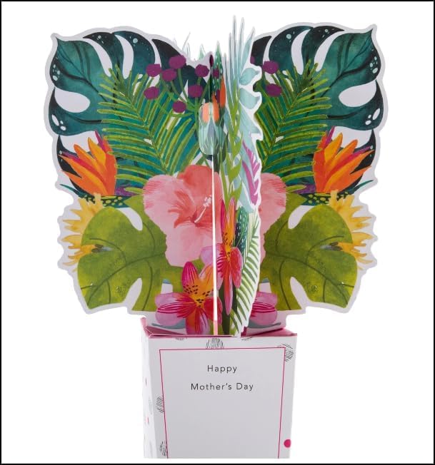 3D Tropical Flowers Design Pop Up Mother's Day Card