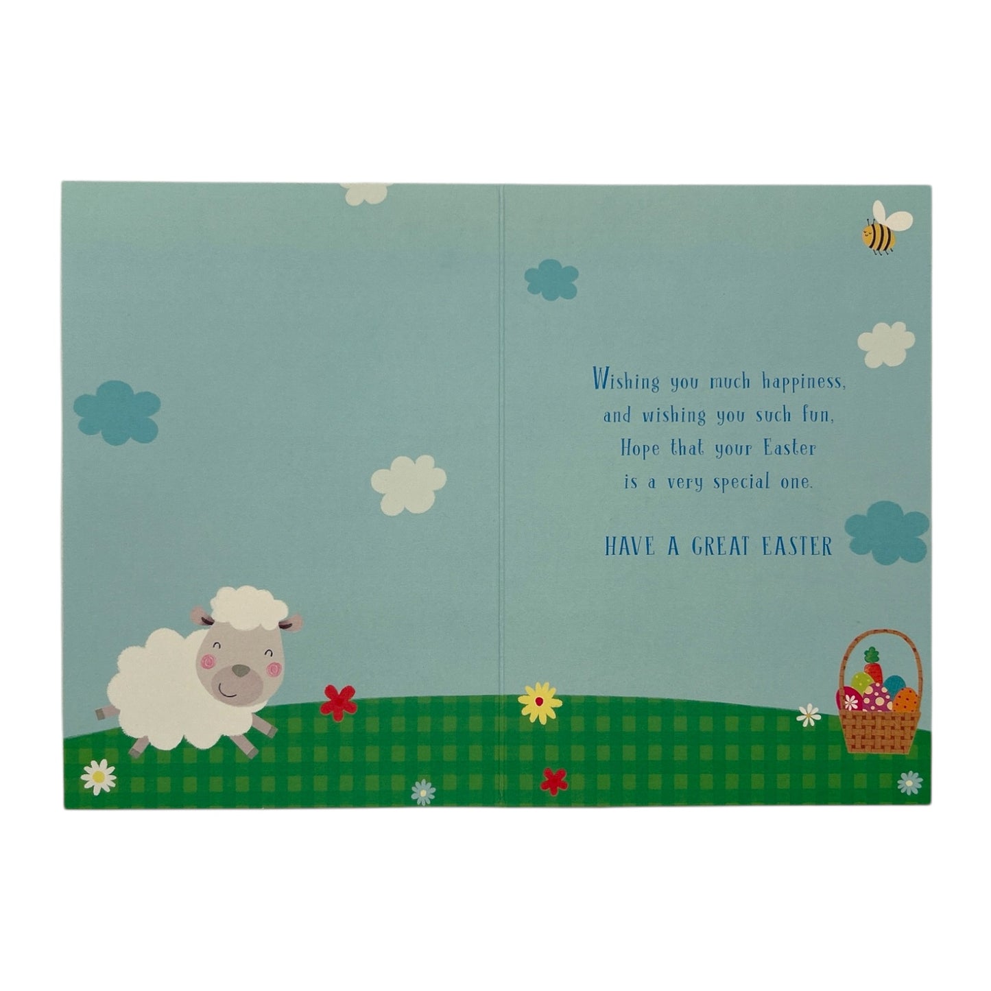 Cute Lamb with Eggs Design Open Easter Card