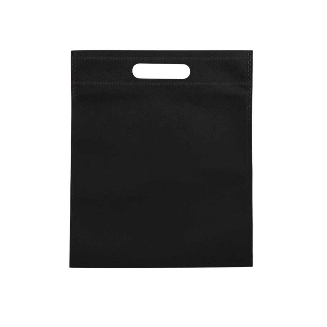 Pack of 100 Black Coloured 30x25cm Non-Woven Patch Handle Bags