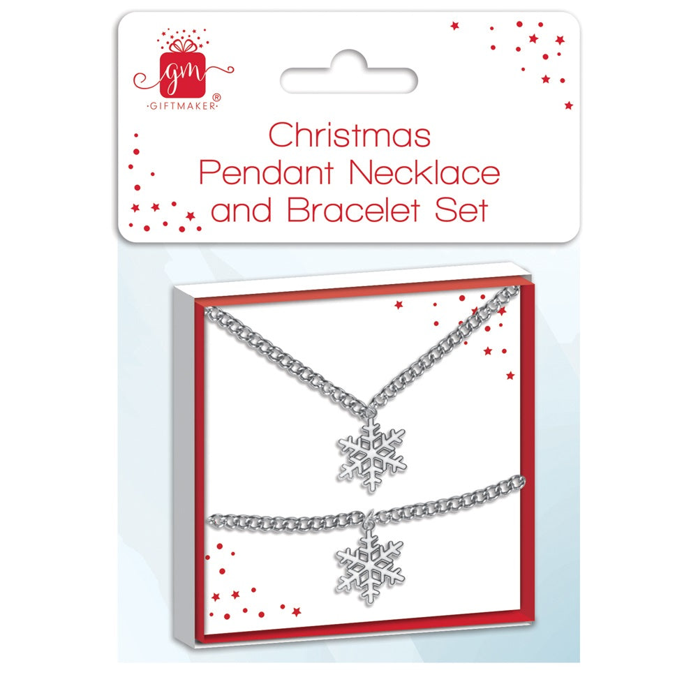 Christmas Pendant Necklace & Bracelet Set