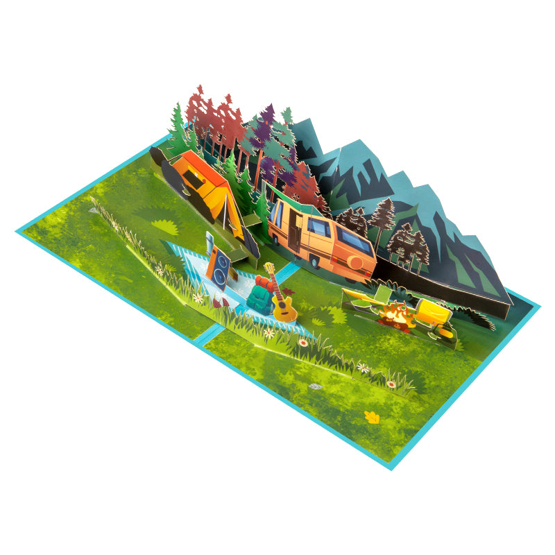 Campfire Moments 3D Forest Camping Pop Up Greeting Card