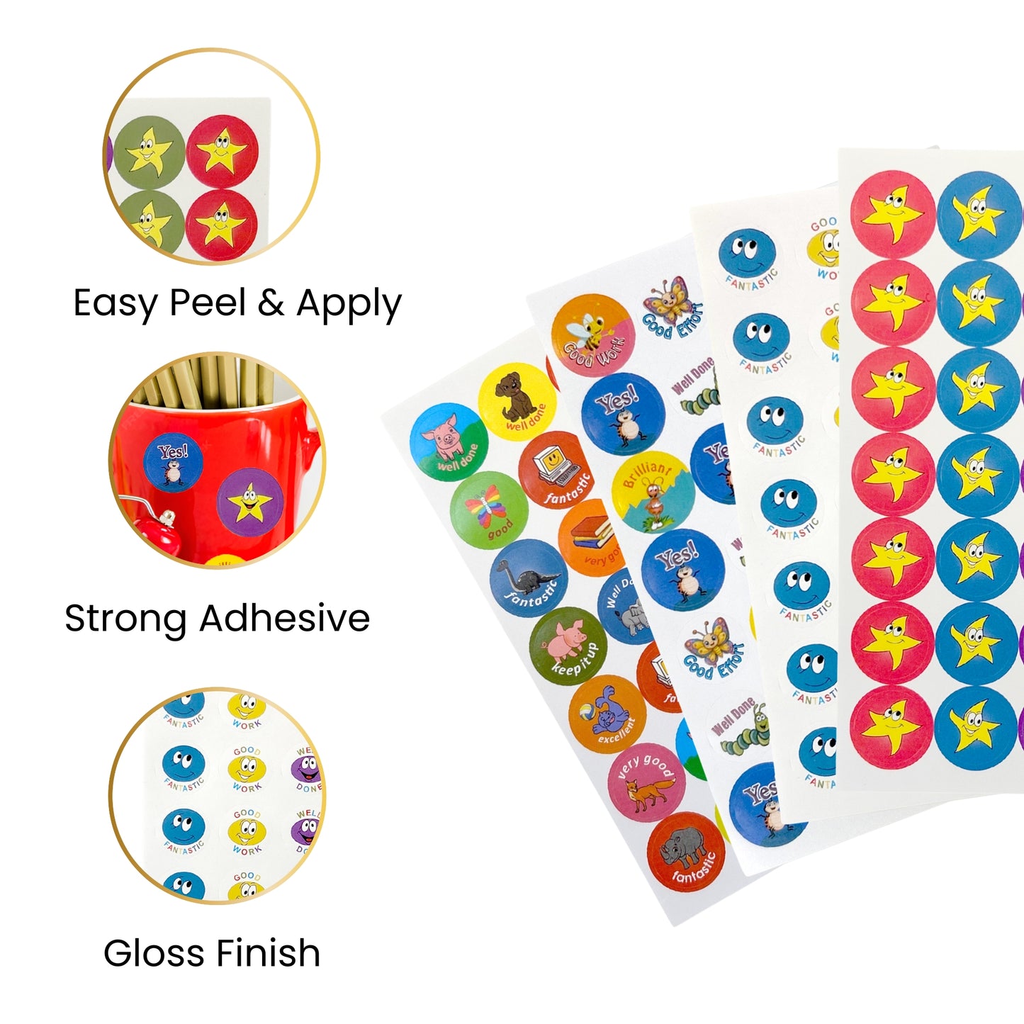 Pack of 5040 Motivational Insects 24mm Self-Adhesive Labels