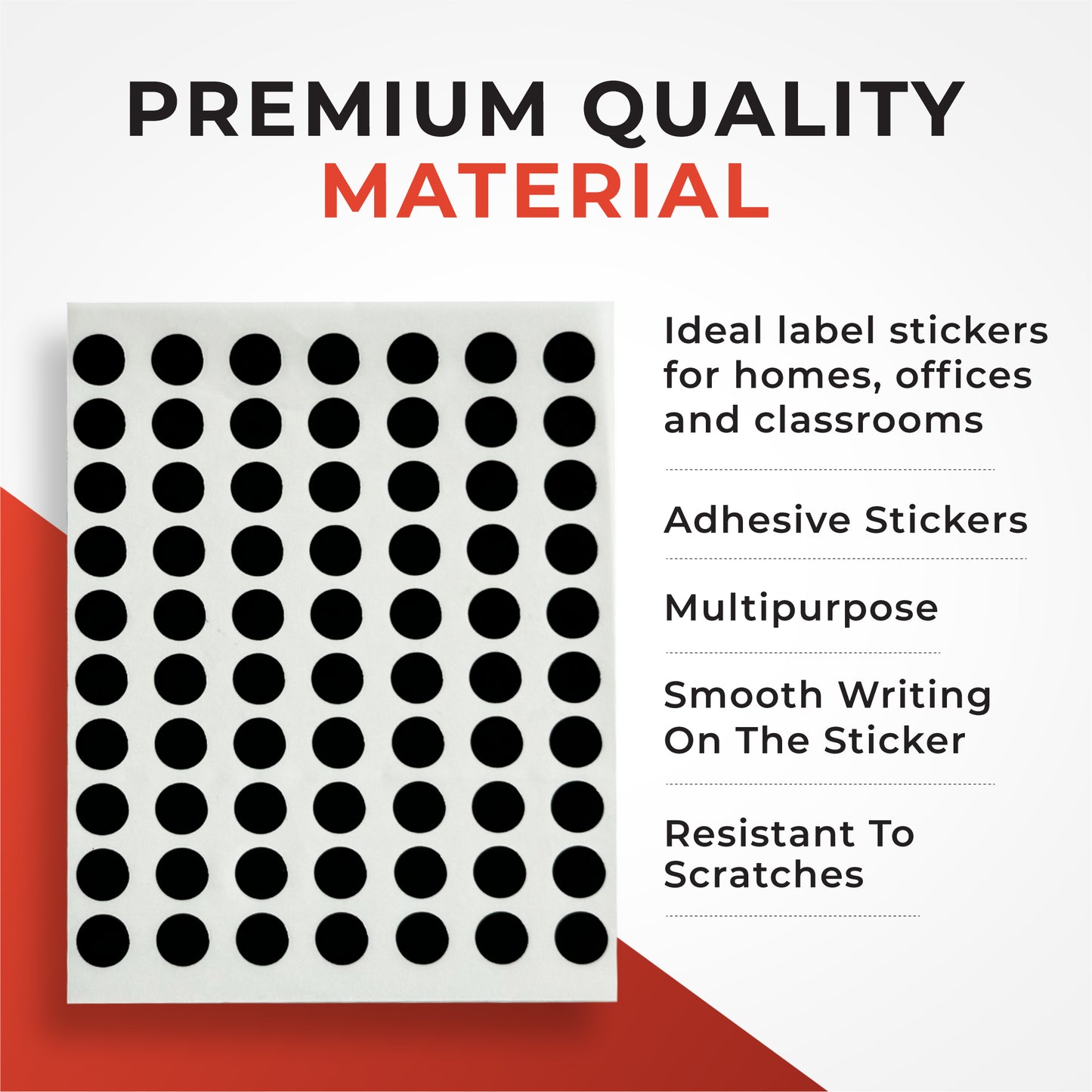 Pack of 560 White 8mm Round Labels - Stickers