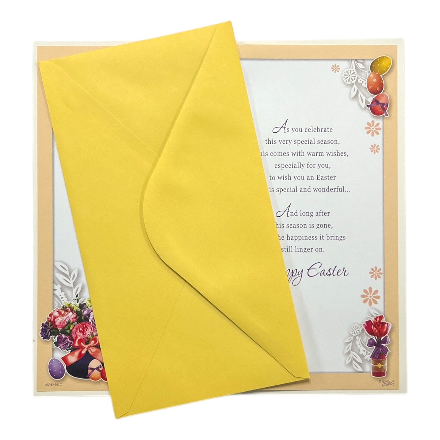 To Both Of You Flower Pot and Colourful Eggs Design Easter Card