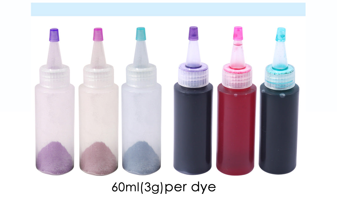 Pack of 3 Colours Tie Dye Kit -Turquoise, Lime. Purple