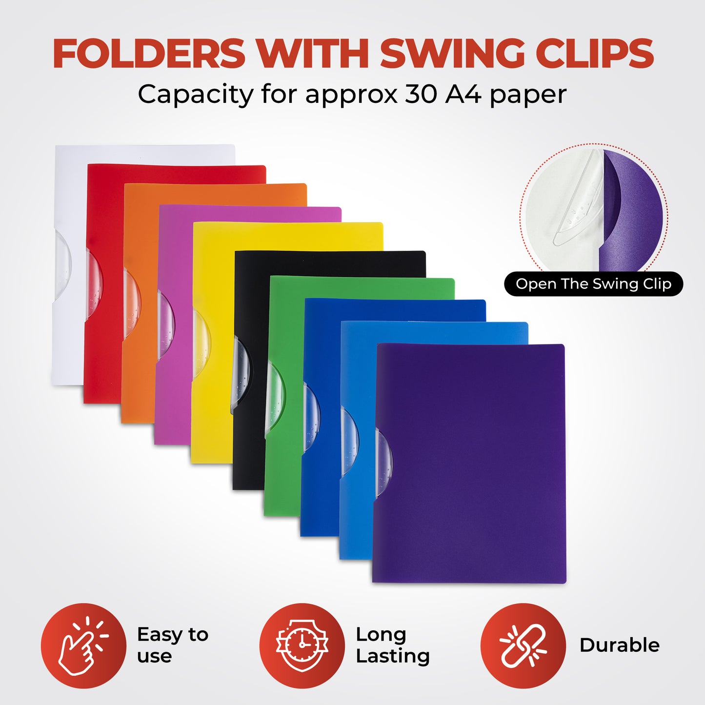 A4 Blue Swing Clip Folder Document File