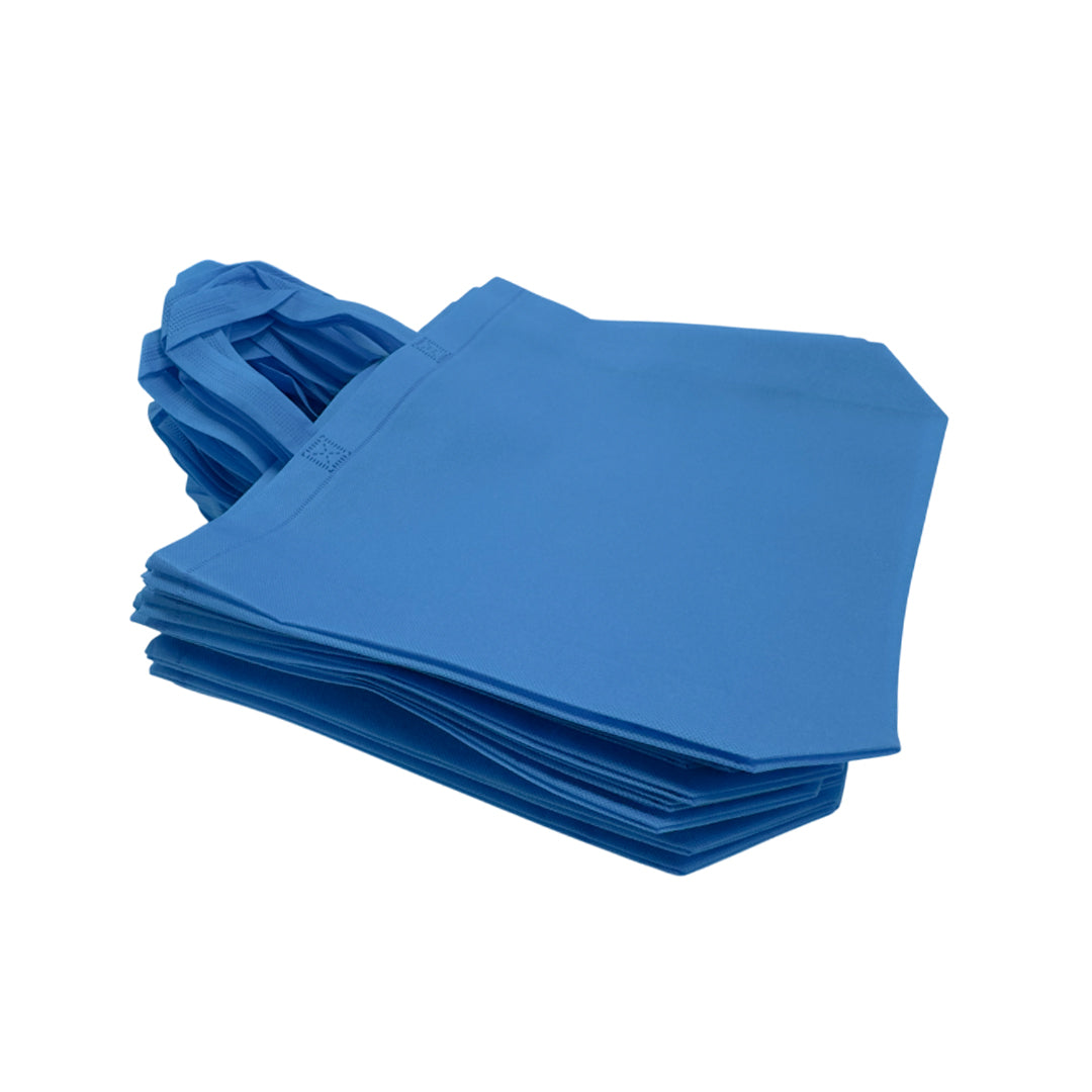 Pack of 100 Light Blue Coloured 40x30x10cm Non-Woven Bags with Handle