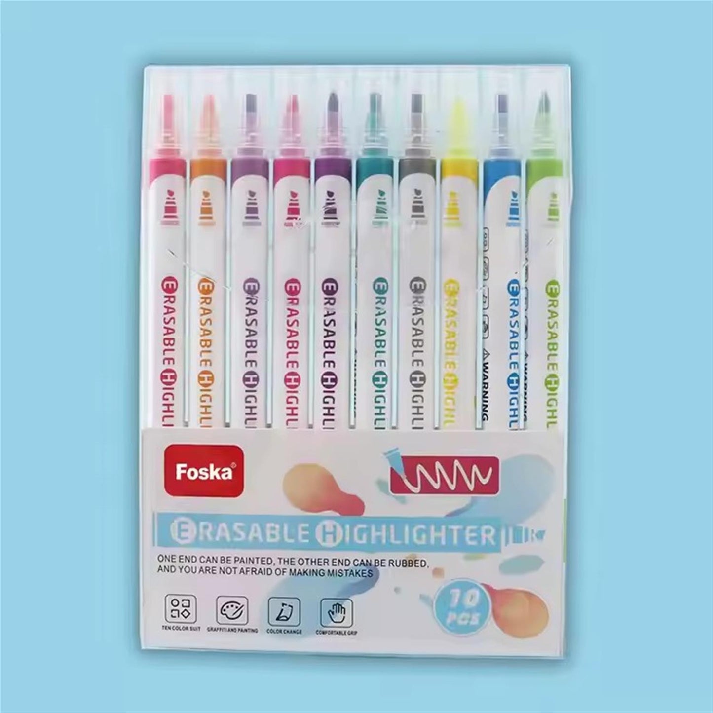 Pack of 10 Erasable Highlighters