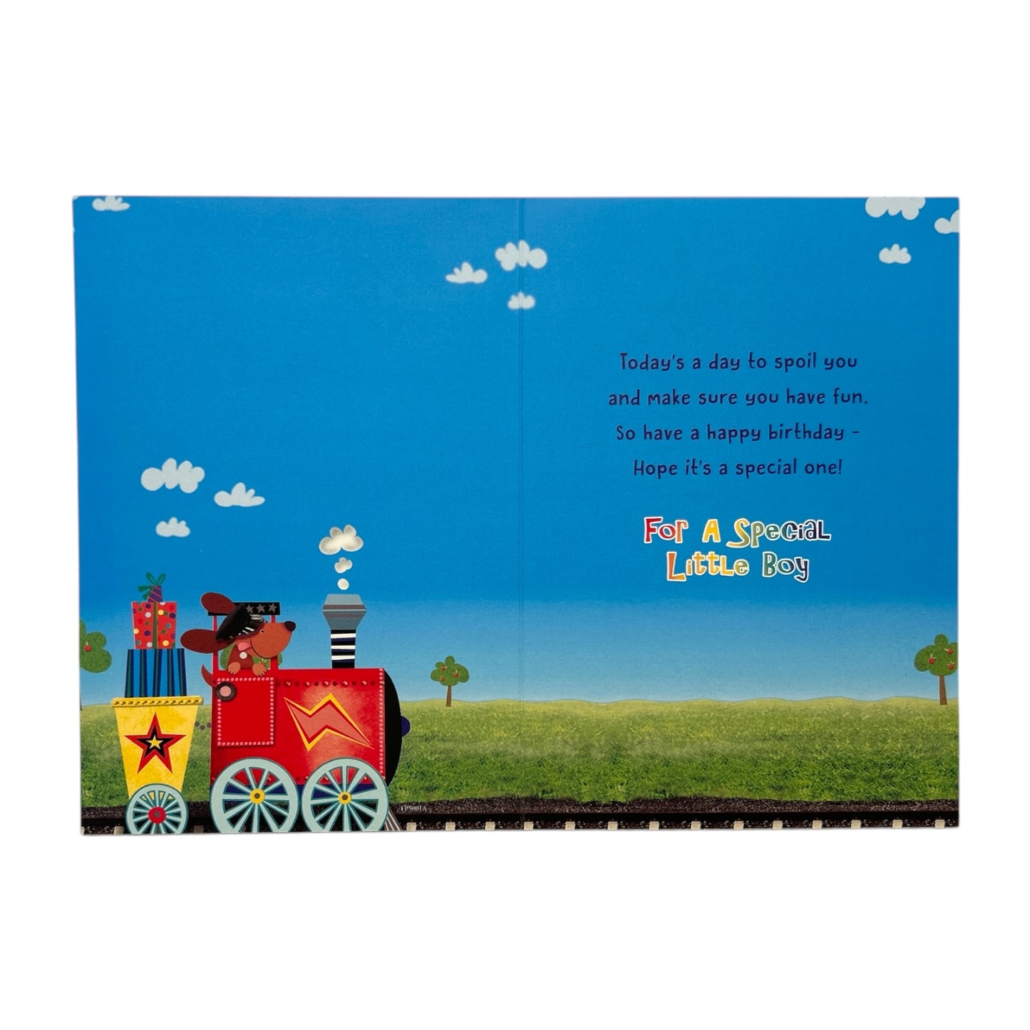 Open Male Juvenile Trendy Pops Train Birthday Card