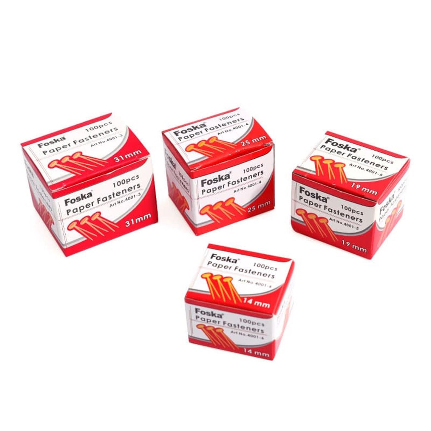 Pack of 100 Paper Fasteners 31mm - Butterfly Clips