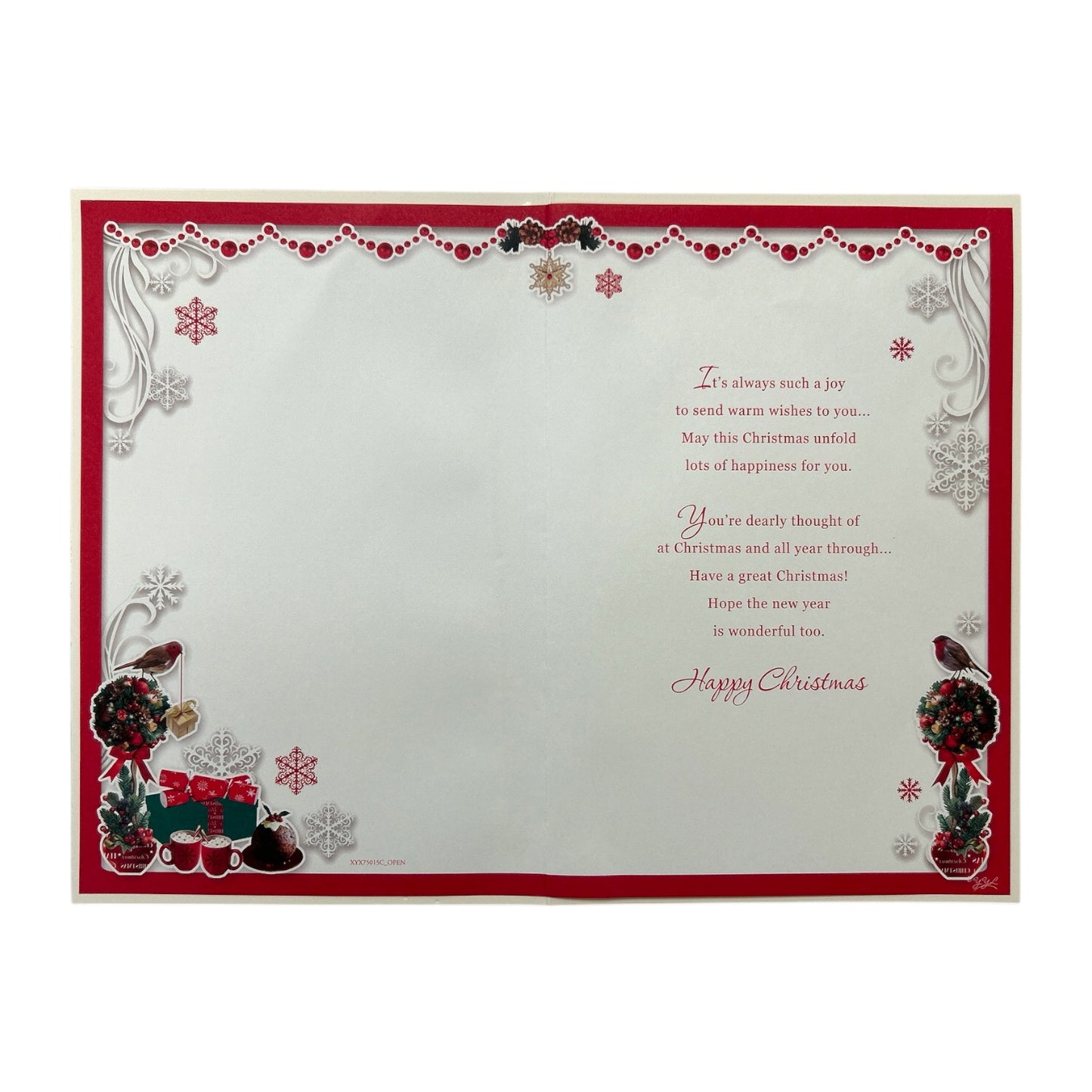 To a Dear Grandma and Grandad Best Wishes Classic Design Christmas Card