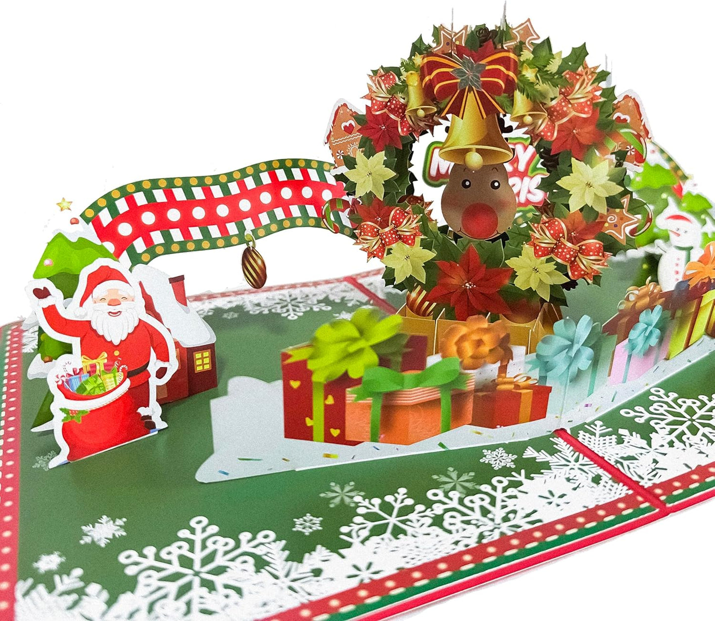 Santa’s Wreath of Joy 3D Pop Up Christmas Card