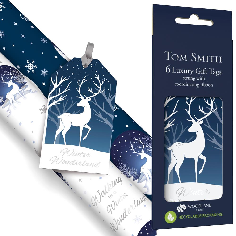 Pack of 6 Winter Wonderland Design Luxury Christmas Gift Tags