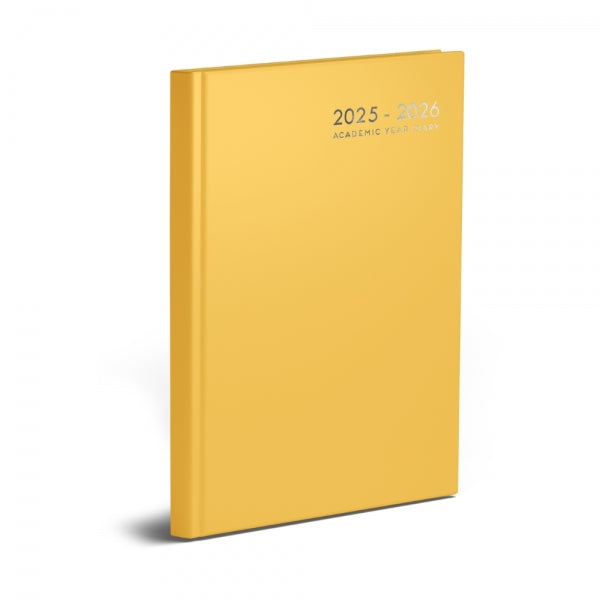 Yellow 2025-2026 A5 Week To View Academic Diary
