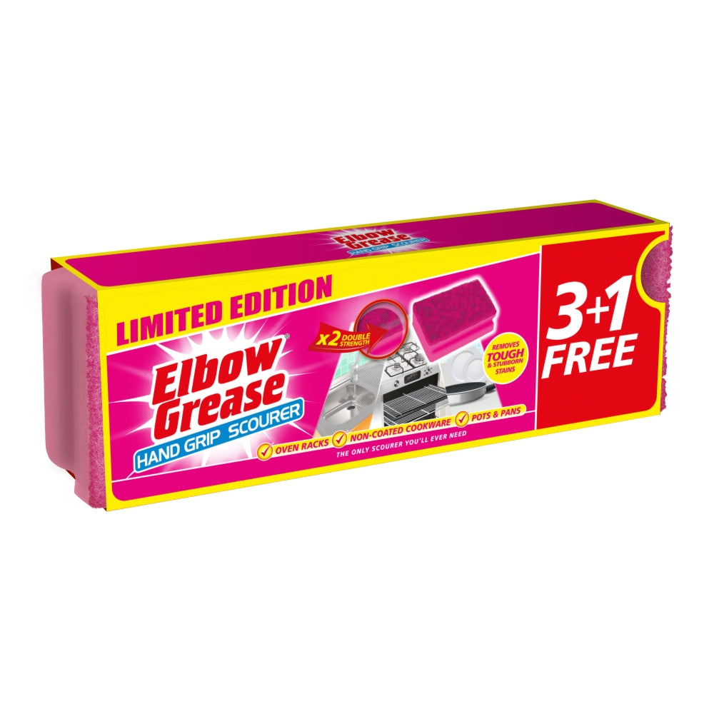 Pack of 4 Elbow Grease Pink Scourers