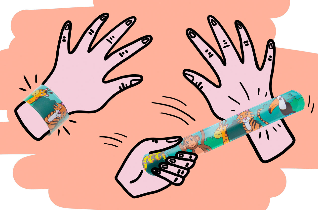 Pack of 12 Wild Animal Snap Bracelets