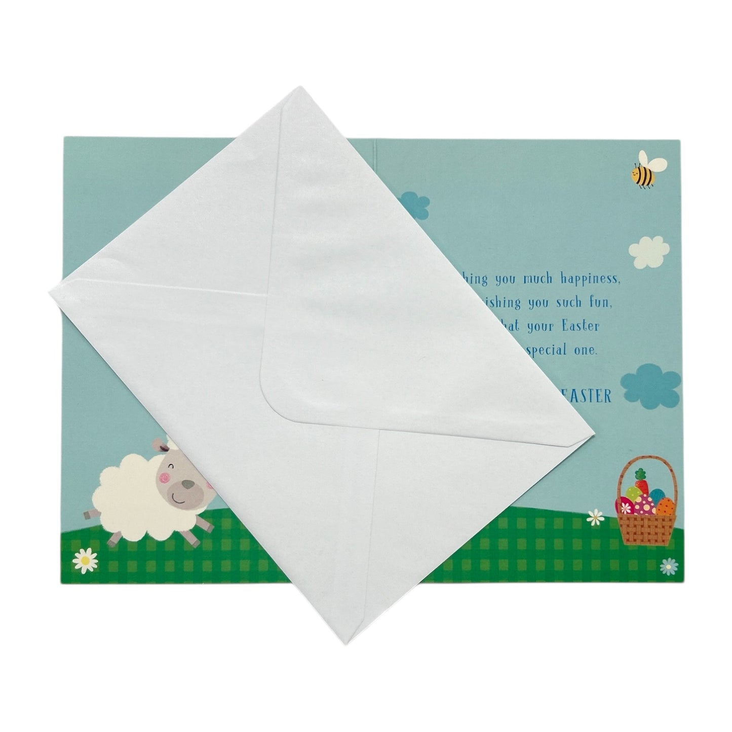 Cute Lamb with Eggs Design Open Easter Card