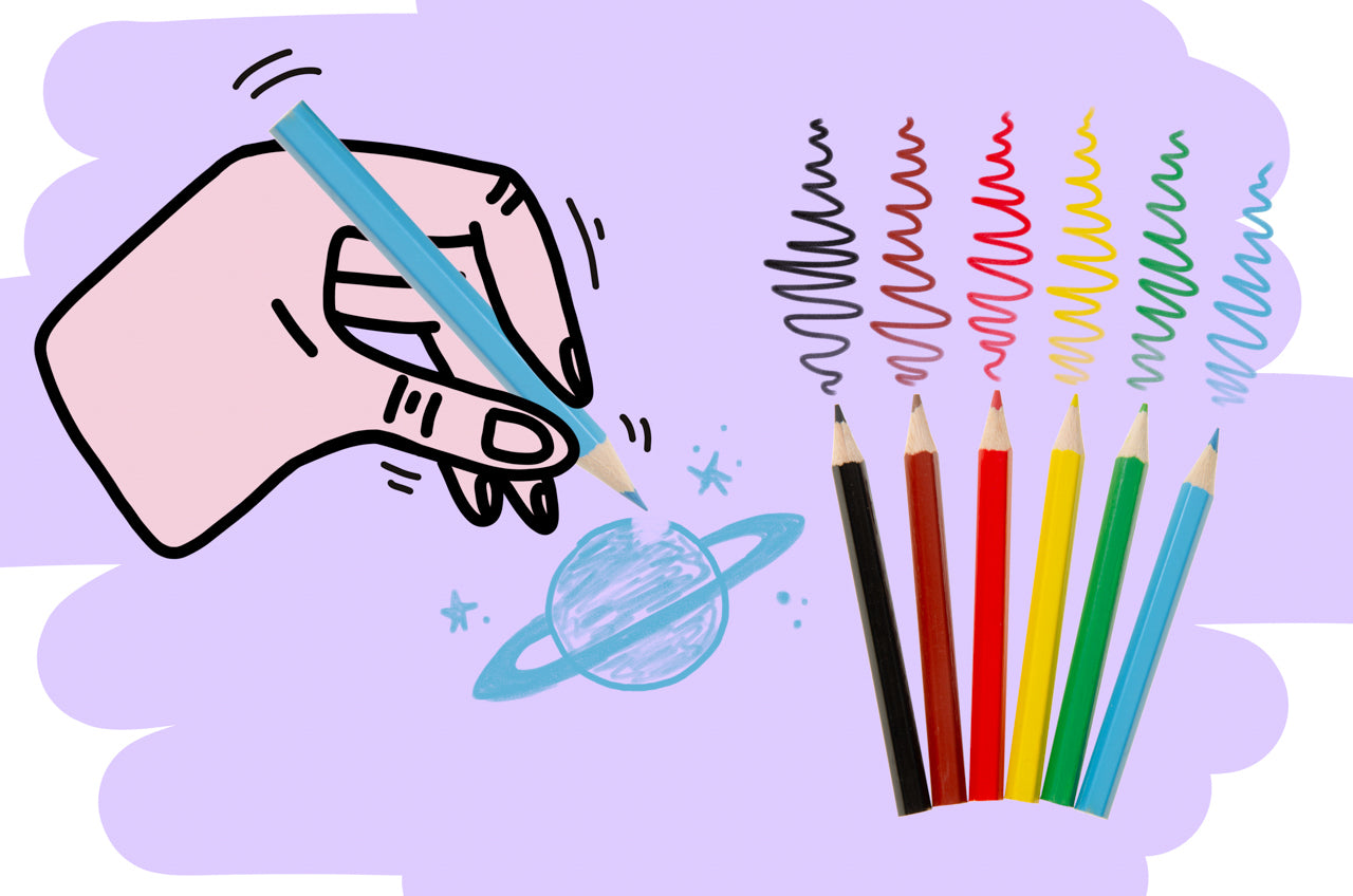 6 Pieces Space Colored Pencils 9cm