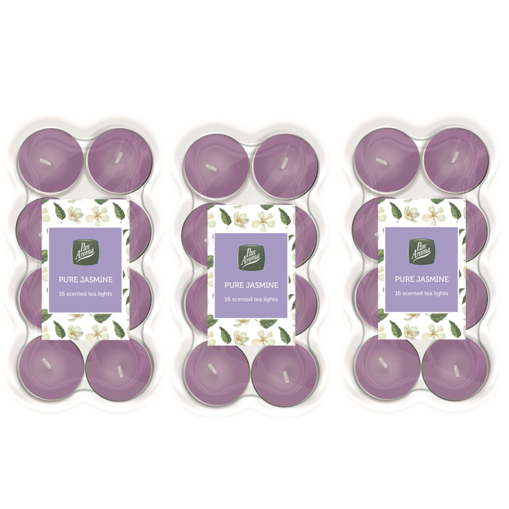 Pack of 48 Pure Jasmine Colour Tea-Lights {DC}