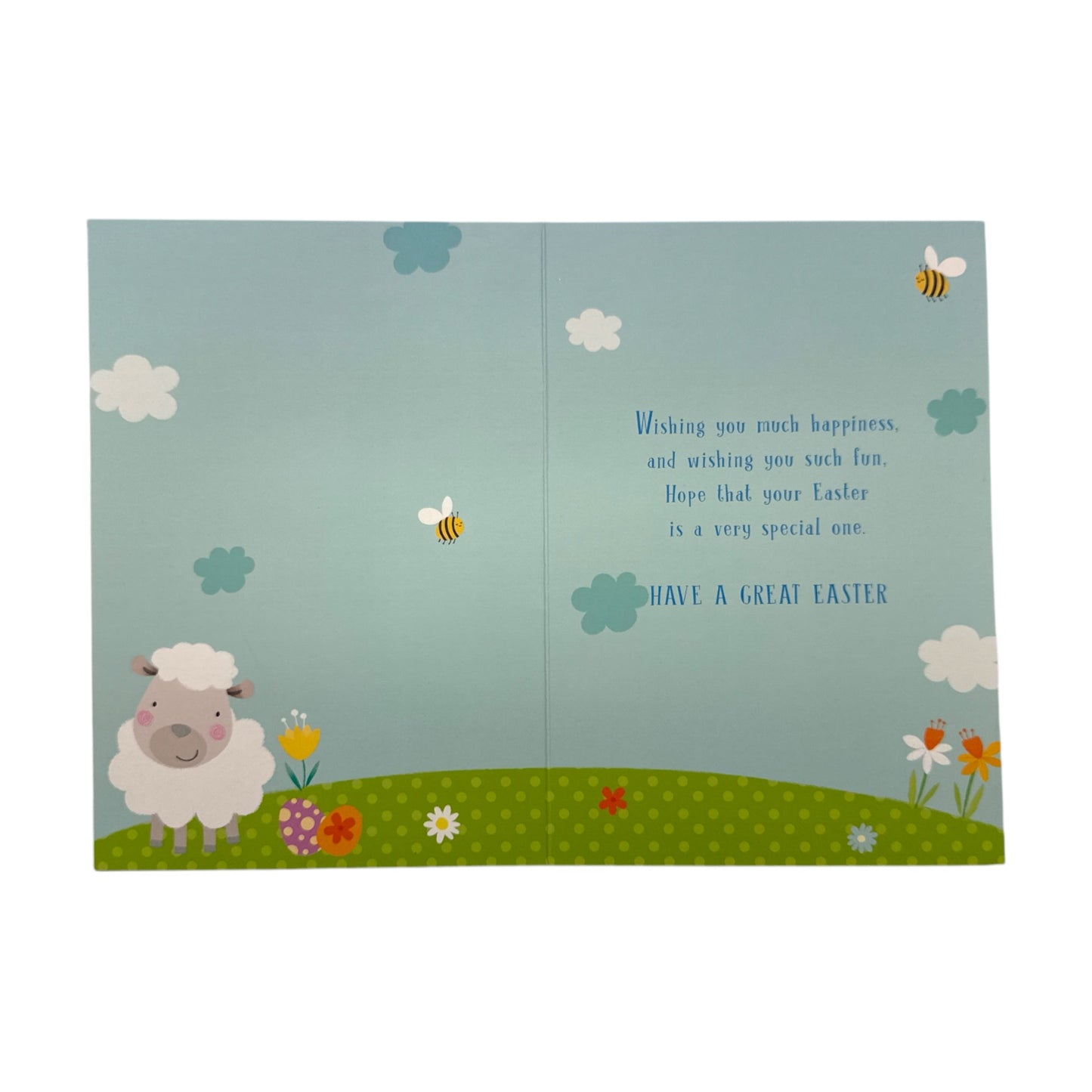 For Nephew Cute Lamb With Bees Design Open Easter Card