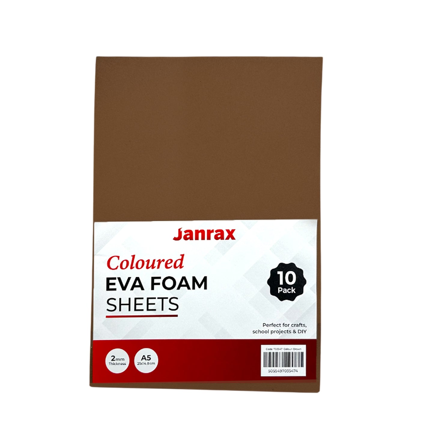 Pack of 50 A5 Brown Coloured EVA Foam Sheets