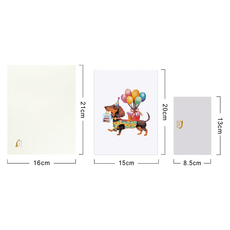 Dachshund Delight 3D Birthday Pop Up Card