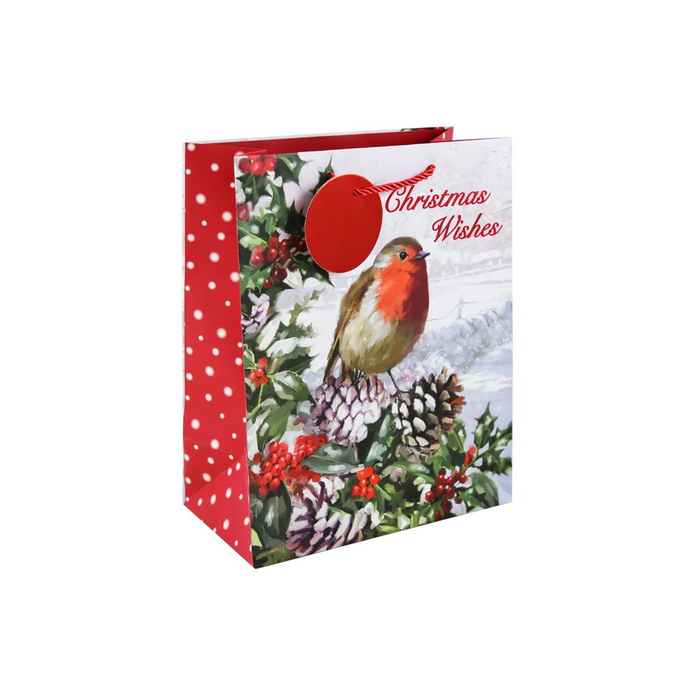 Robin Traditional Scene Christmas Medium Gift Bag– Choice Wholesale