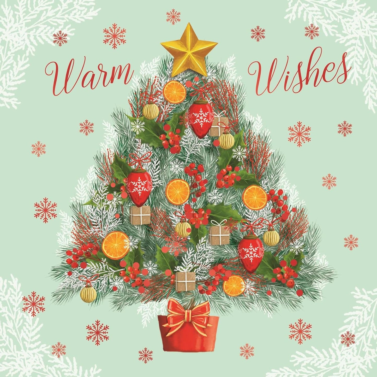 Pack 10 Festive Tree & Wreath Designs Christmas Cards