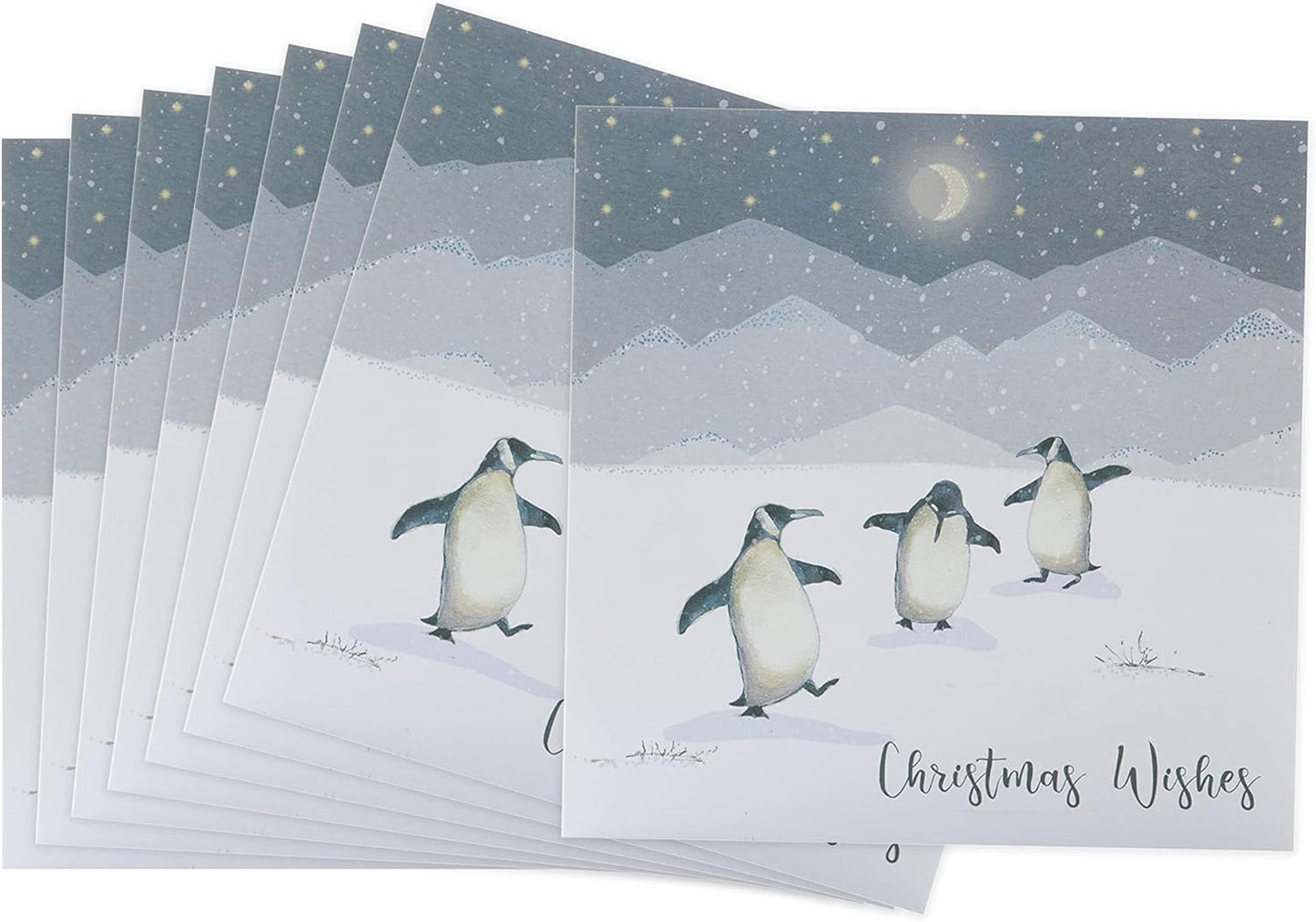 Pack of 8 Dancing Penguins Marie Curie Charity Christmas Cards
