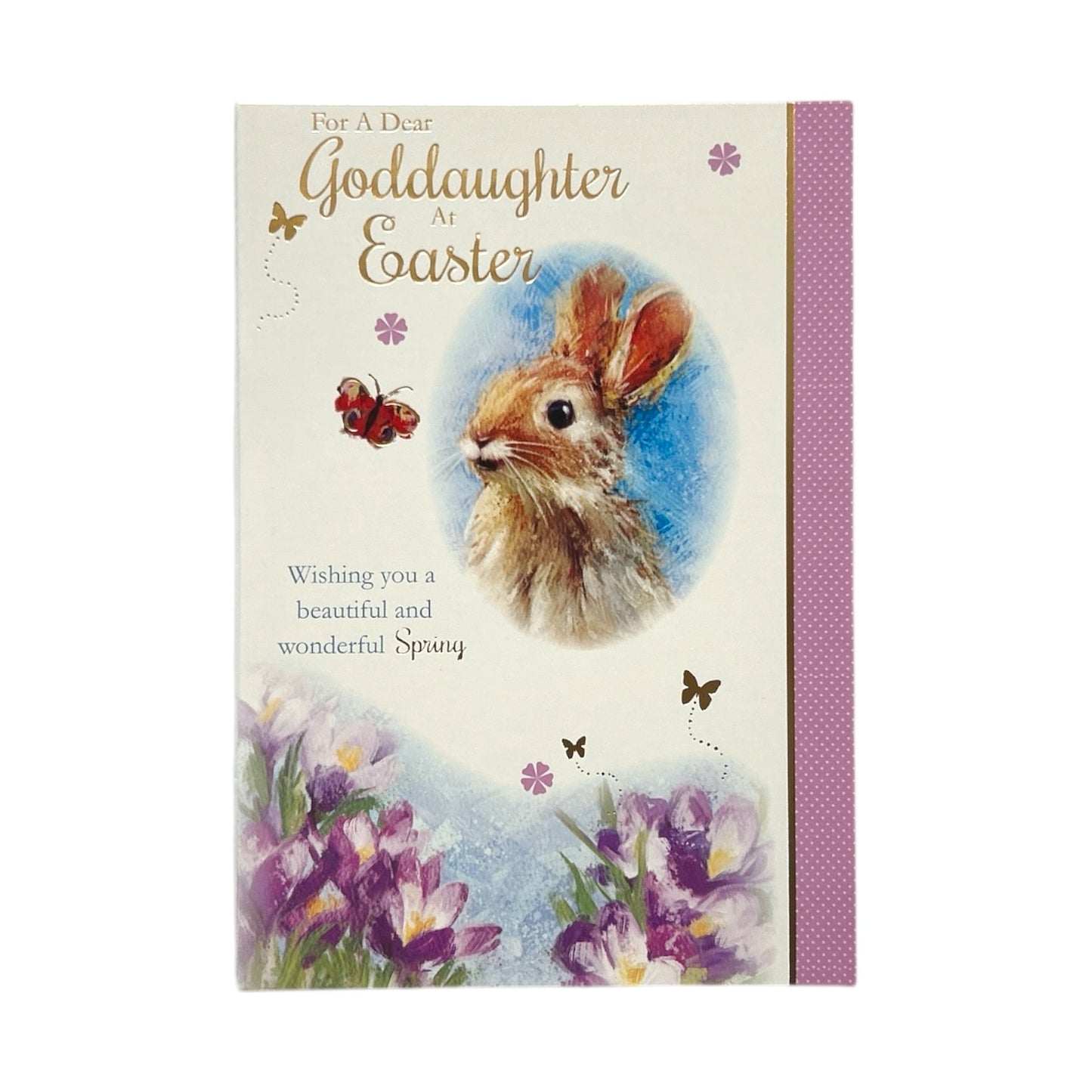 For A Dear Goddaughter Cute Rabbit Floral Design Easter Card