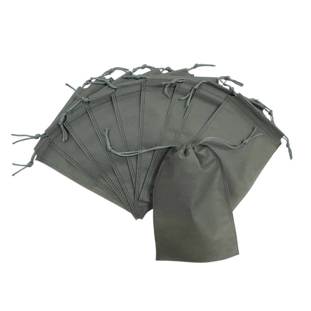 Pack of 25 Grey Coloured 25x16cm Non-Woven Drawstring Bags