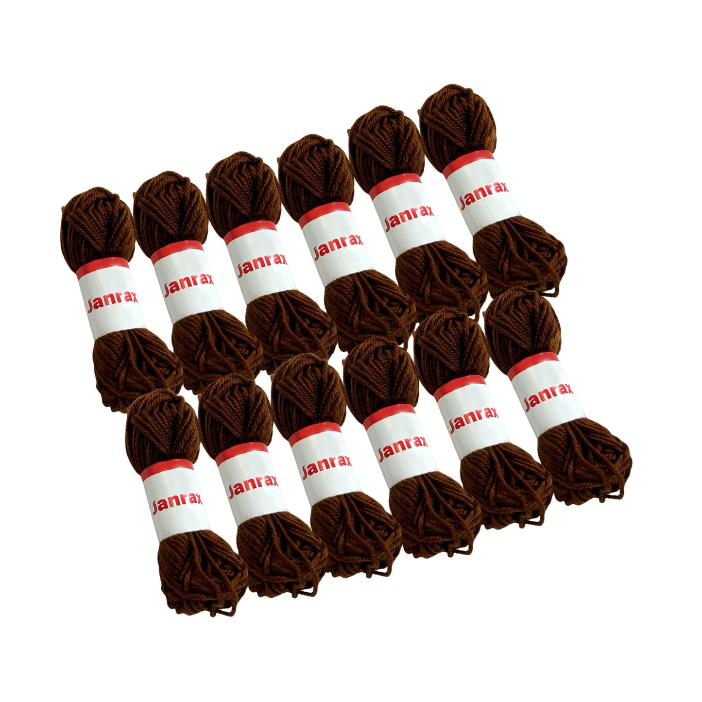 Pack of 5 Brown Acrylic Yarn Rolls – 10g each, 4 Strand 8 Ply Knitting Wool