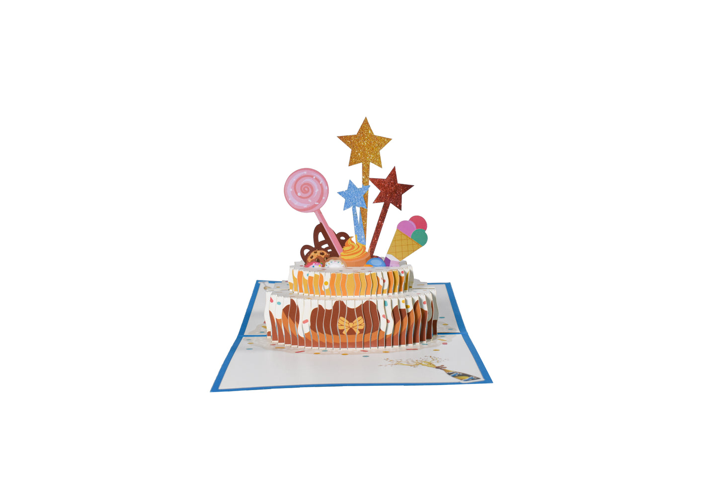 Blue Cake and Sprinkles Design 3D Pop Up Birthday Card