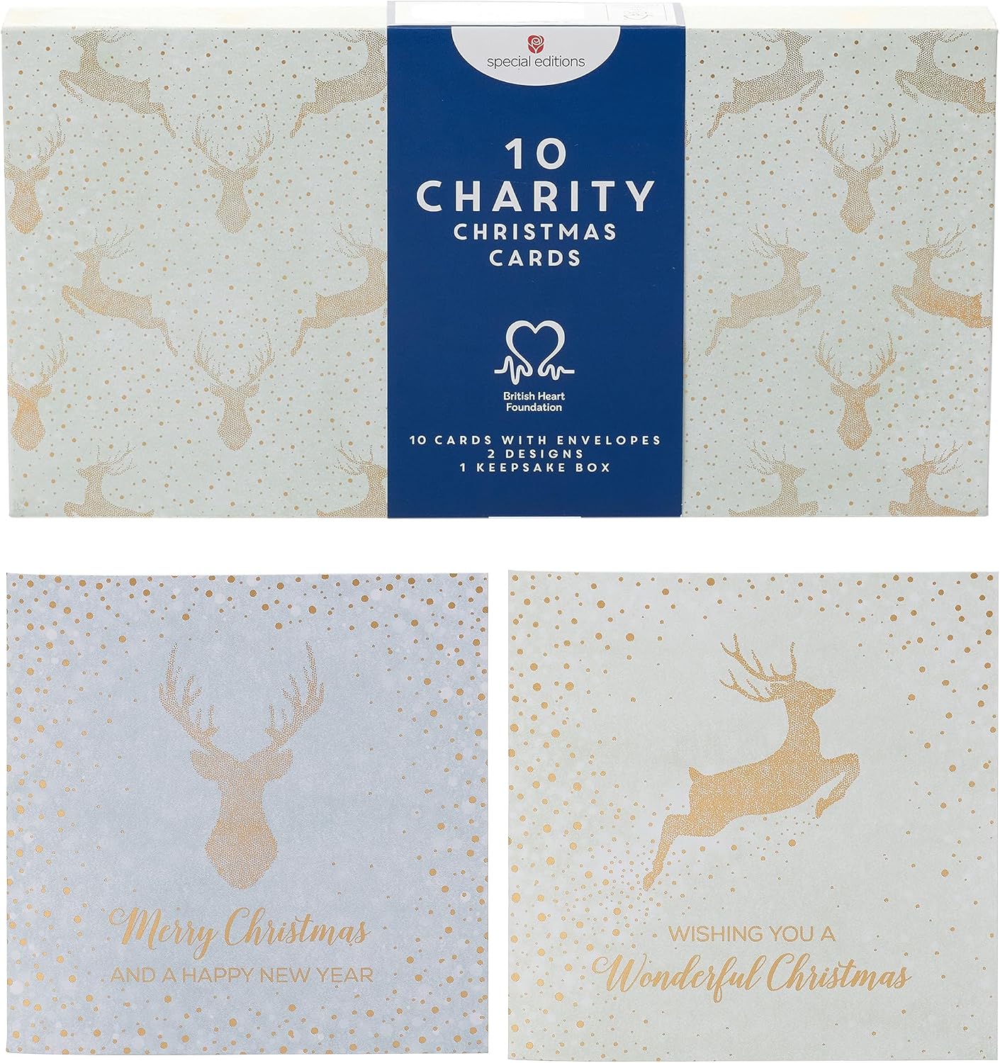 Multipack of 10 Snowman Festive Fun Design Charity Christmas Cards with Envelopes