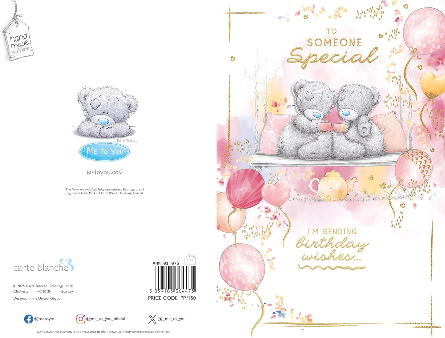 Bears Drinking Tea To Someone Special Luxury Handmade Birthday Card