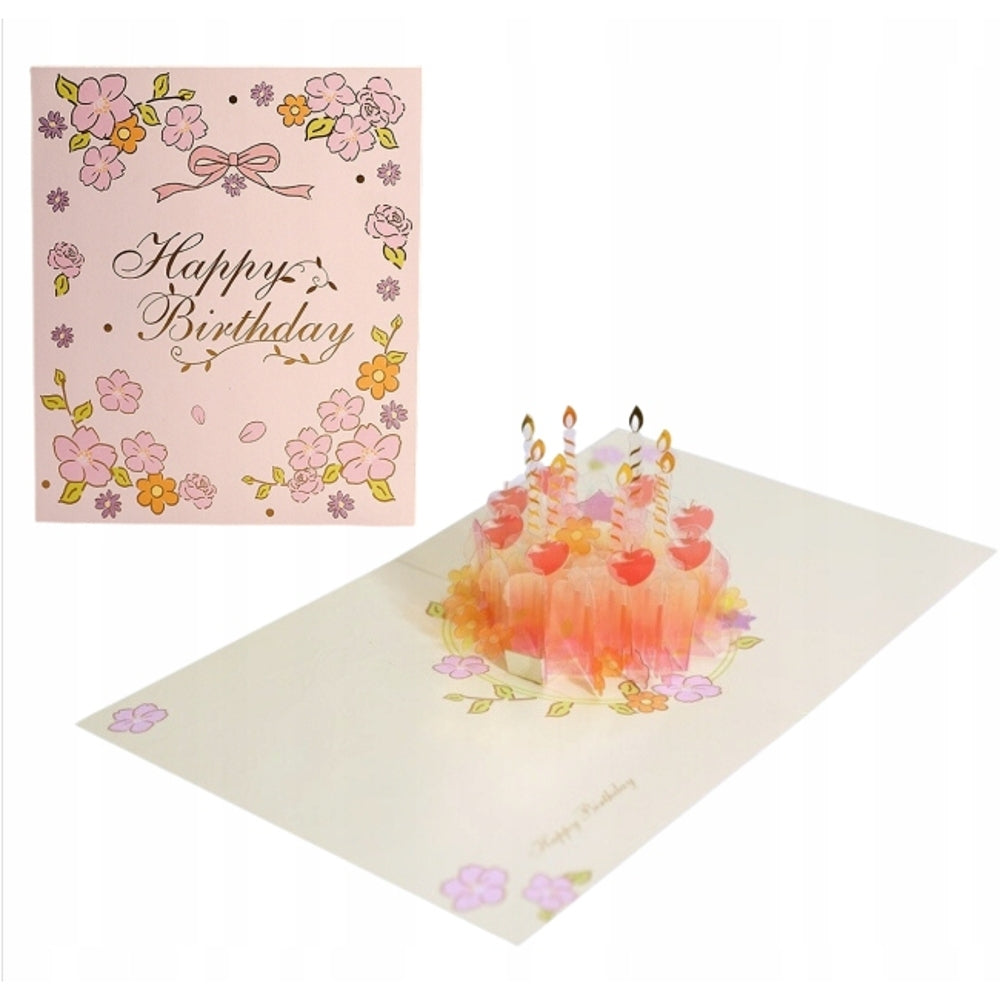 Orange Crystal Cake 3D Pop Up Birthday Card