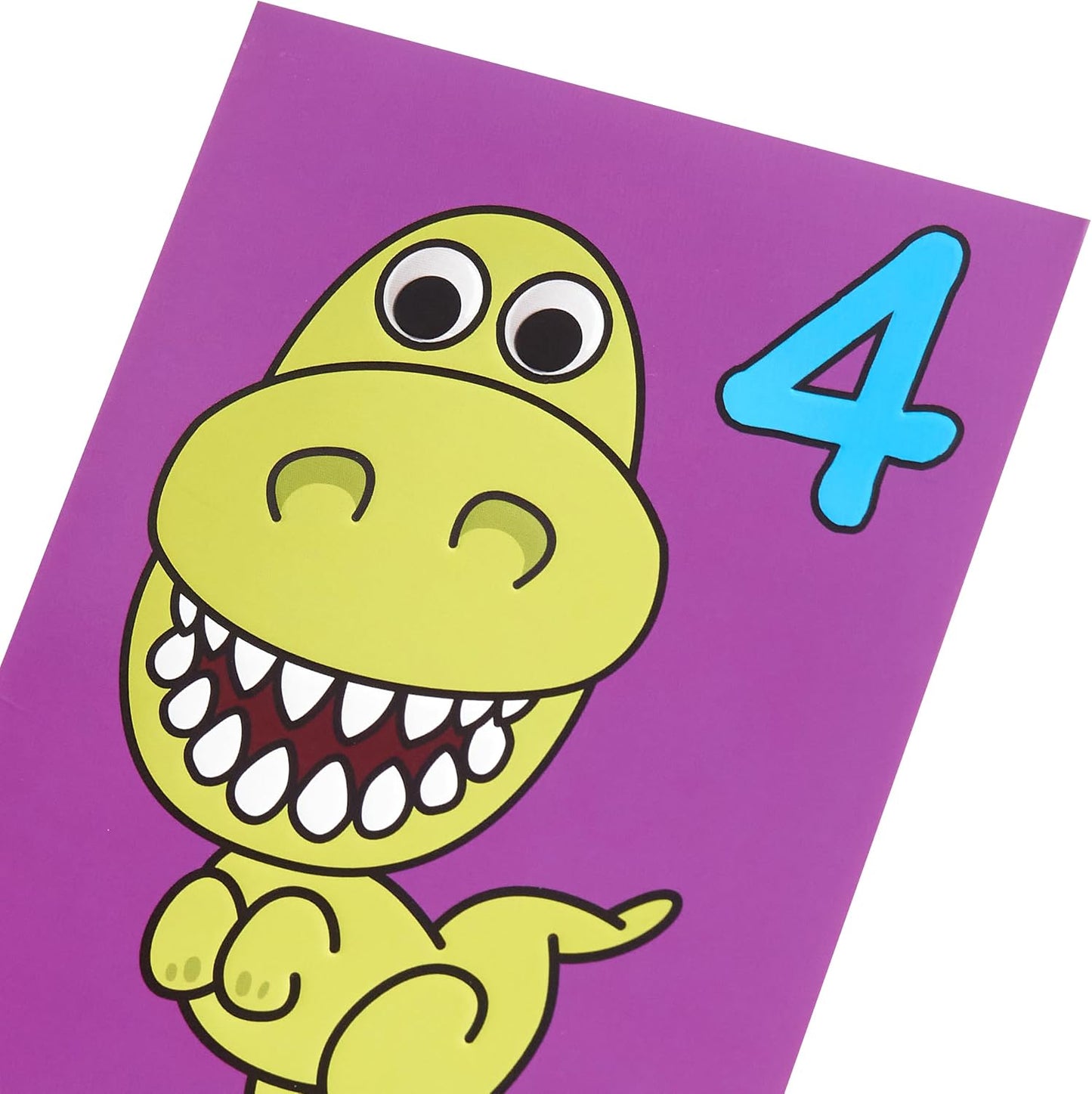 Green Dinosaur Design 4th Birthday Card