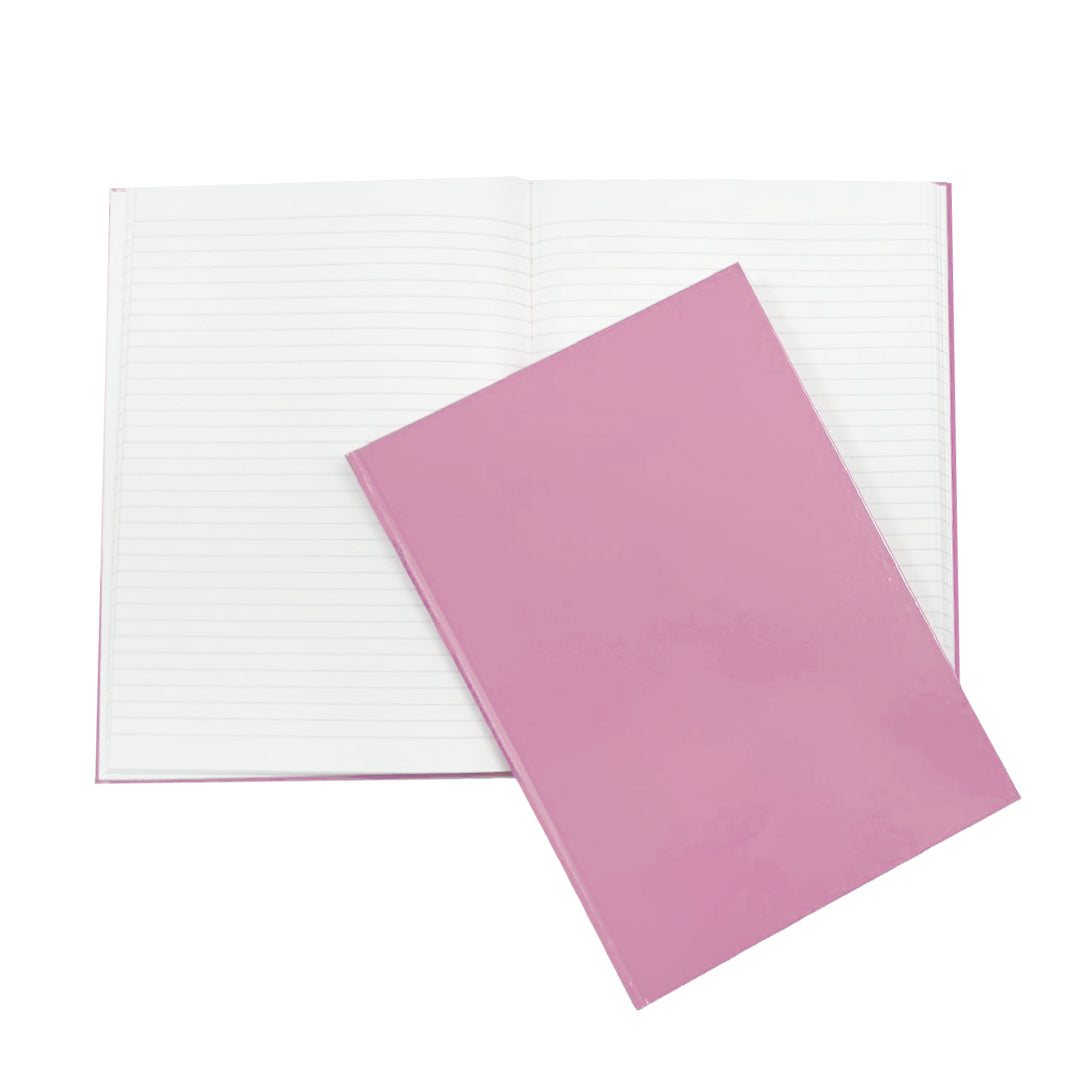 A4 160 Pages 8mm Ruled Pink Casebound Notebook