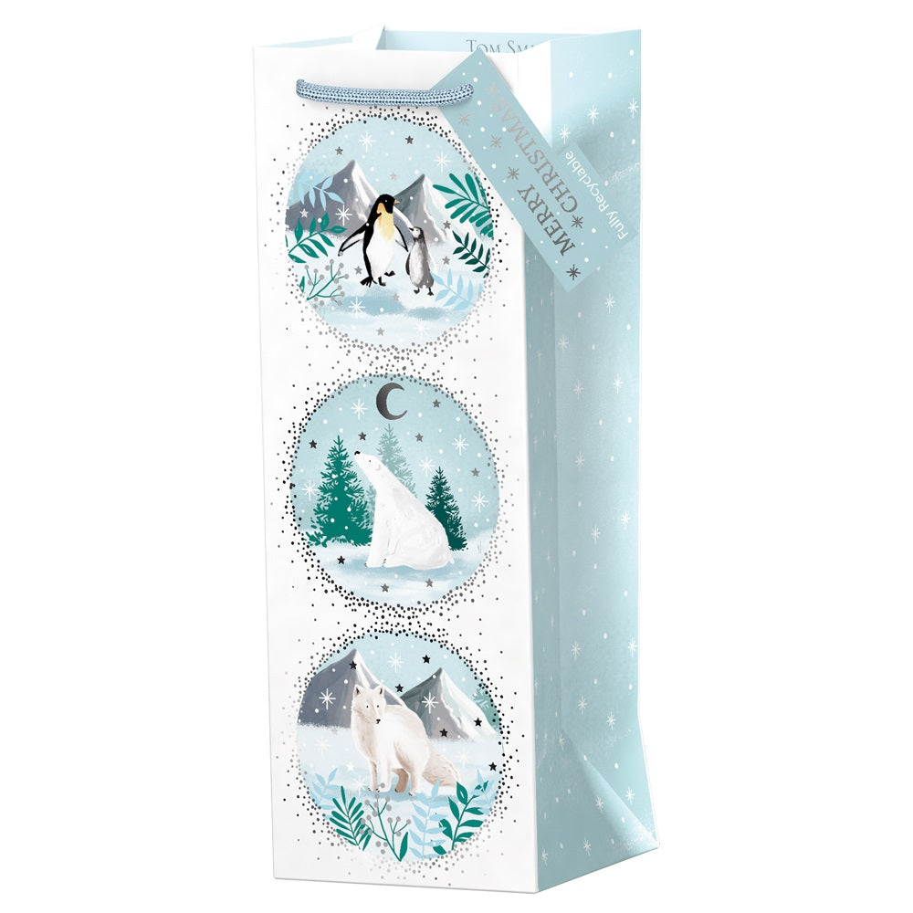 Arctic Animals Bottle Christmas Gift Bag