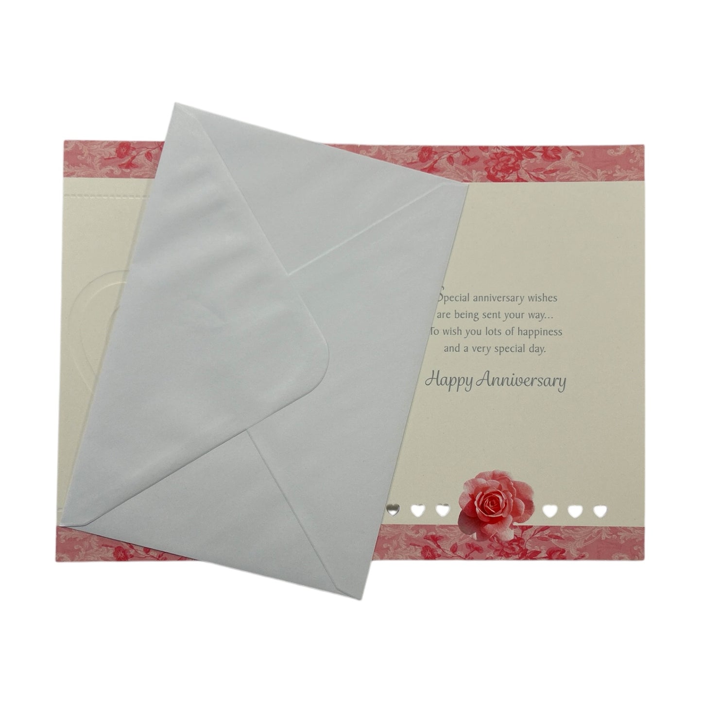Brother & Sister-In-Law Heart and Pink Rose Design Anniversary Card