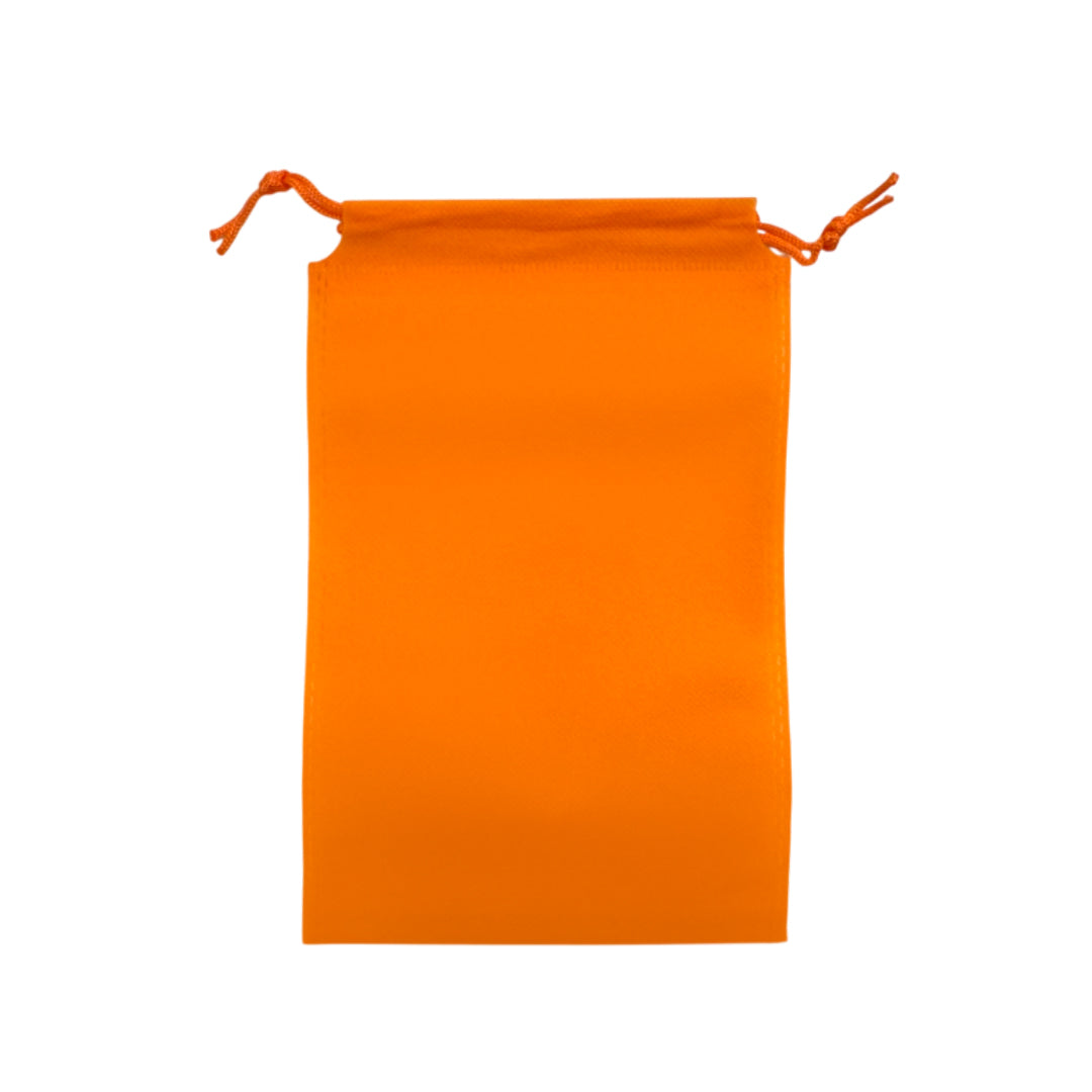Pack of 100 Orange Coloured 39x30cm Non-Woven Drawstring Bags